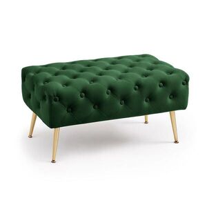 RAUMHIRSCH FURNITURE ČALOUNĚNÁ LAVIČKA s sametovým vzhledem Zelená 42/41/42 obraz