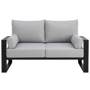 Beautysofa RELAXAČNÍ pohovka Verdino 2místná s kovovým rámem 150 cm, šedobéžová obraz
