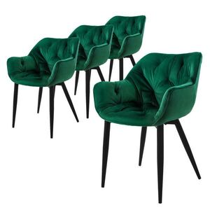 ML-DESIGN JÍDELNÍ ŽIDLE, sada 4 ks, tmavě zelený samet obraz