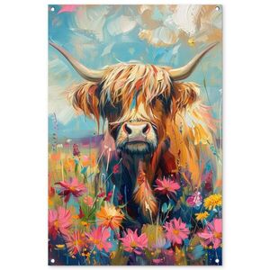 OnlyWow ZAHRADNÍ PLAKÁT Skotský horal - Příroda - Barevné - Květiny 80x120 cm obraz