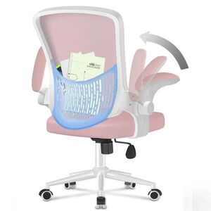 Rattantree ERGONOMICKÁ-KANCELÁŘSKÁ-ŽIDLE, sklápěcí opěrky na ruce, středně vysoké opěradlo, bederní opěrka – Růžová obraz