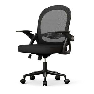 Rattantree ERGONOMICKÁ-KANCELÁŘSKÁ-ŽIDLE, středně vysoké opěradlo, sklápěcí opěrky na ruce, bederní opěrka – Černá obraz