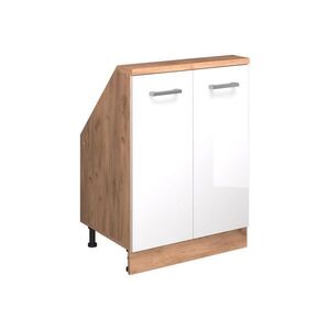 Vicco KUCHYŇSKÁ SKŘÍŇKA POD ŠIKMOU STŘECHU R-Line Bílá vysoký lesk 60 cm se 2 dvířky obraz