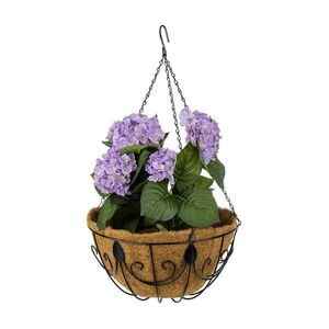 Relaxdays KVĚTINÁČ Hnědý Černý závěsný 3dílná-sada kokos železo obraz