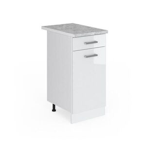 Vicco SPODNÍ SKŘÍŇKA KUCHYŇSKÉ LINKY R-Line Bílá vysoký lesk 40 cm s pracovní deskou obraz