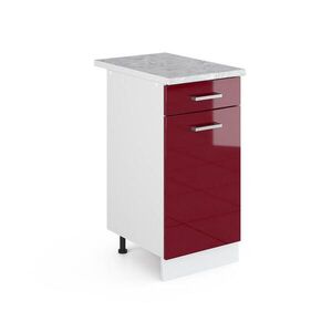 Vicco UNIVERZÁLNÍ ZÁKLADNÍ JEDNOTKA R-Line Bordó červená vysoký lesk 40 cm se zásuvkou, s pracovní deskou obraz