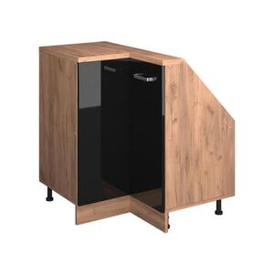 Vicco ROHOVÁ KUCHYŇSKÁ SKŘÍŇKA POD ŠIKMOU STŘECHU R-Line Černý vysoký lesk 75.6 cm s 1 dveřmi obraz