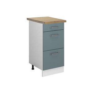 Vicco SPODNÍ SKŘÍŇKA KUCHYŇSKÉ LINKY R-Line Modrošedá 40 cm se zásuvkami, PD Dub obraz