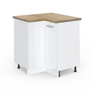 Vicco ROHOVÁ SKŘÍŇKA R-Line Bílá vysoký lesk 75.6 cm , PD Dub obraz