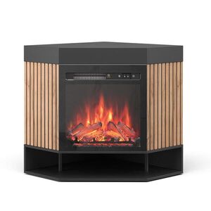 Vicco ELEKTRICKÝ KRB Lynea Černá 100 cm s realistickým efektem plamene a 1800W topným tělesem obraz