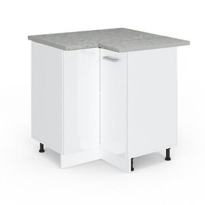 Vicco UNIVERZÁLNÍ ROHOVÁ SKŘÍŇ R-Line Bílá vysoký lesk 75.6 cm s dvířky, s pracovní deskou obraz