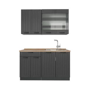 Vicco JEDNOTKOVÁ KUCHYNĚ Fame-Line Tmavě šedá 140 cm , PD Dub obraz