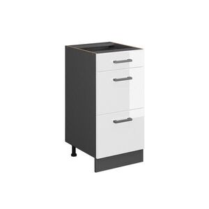 Vicco SPODNÍ SKŘÍŇKA KUCHYŇSKÉ LINKY R-Line Bílá vysoký lesk 40 cm se zásuvkami, bez pracovní desky obraz