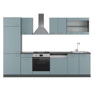 Vicco KUCHYŇSKÝ KOUT R-Line Modrošedá/antracitová 300 cm , PD Antracit obraz