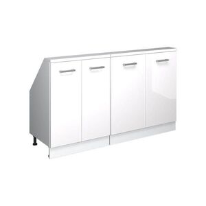 Vicco KUCHYŇSKÁ SKŘÍŇKA POD ŠIKMOU STŘECHU R-Line Bílá vysoký lesk 140 cm Sada 2 kusů obraz