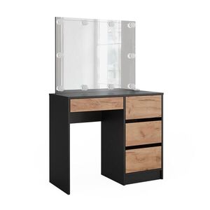 Vicco TOALETNÍ STOLEK Sherry Antracit/zlatý dub 90 x 75 cm se zrcadlem a LED osvětlením obraz