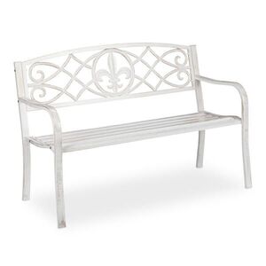 Relaxdays LAVICE Bílá bronzová 2místná kov litina 86 cm obraz