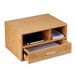 Relaxdays ORGANIZÉR Přírodní bambus se zásuvkou 22x40x31 cm obraz