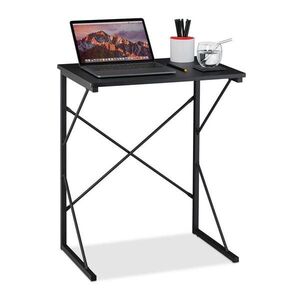 Relaxdays PSACÍ STŮL Černý MDF kov 75 cm obraz