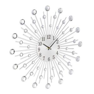 Relaxdays HODINY stříbrná nástěnné krystaly 50 cm obraz