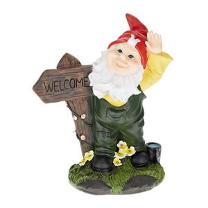 Relaxdays TRPASLÍK Barevný zahradní s cedulkou Vítejte polyresin obraz