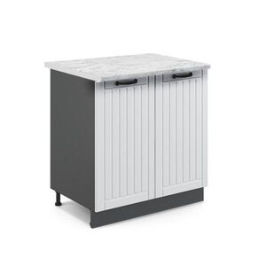 Vicco SPODNÍ SKŘÍŇKA KUCHYŇSKÉ LINKY Fame-Line, Bílý venkovský dům/Antracit, 80 cm pracovná doska Mramor obraz