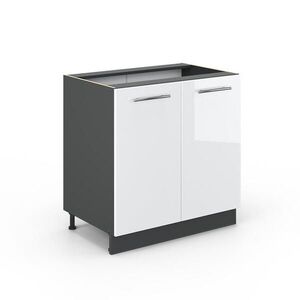 Vicco SPODNÍ SKŘÍŇKA KUCHYŇSKÉ LINKY Fame-Line, Bílá vysoký lesk/Antracit, 80 cm bez pracovní desky obraz