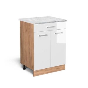 Vicco SPODNÍ SKŘÍŇKA KUCHYŇSKÉ LINKY R-Line Bílá vysoký lesk 60 cm PD Mramor obraz