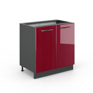 Vicco SPODNÍ SKŘÍŇKA KUCHYŇSKÉ LINKY Fame-Line, Bordó červená vysoký lesk/Antracit, 80 cm bez pracovní desky obraz