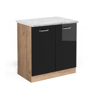 Vicco SKŘÍŇKA POD DŘEZ R-Line Černý vysoký lesk 80 cm PD Mramor obraz