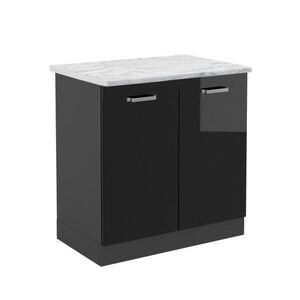 Vicco SKŘÍŇKA POD DŘEZ R-Line Černý vysoký lesk 80 cm PD Mramor obraz