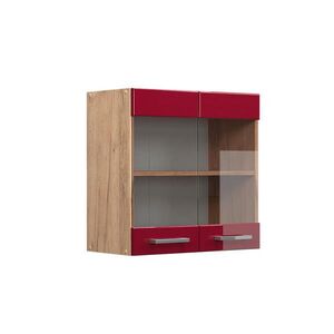 Vicco SKLENĚNÁ KUCHYŇSKÁ SKŘÍŇKA R-Line Červená vysoký lesk 60 cm obraz