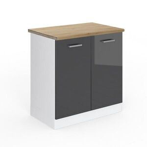 Vicco SKŘÍŇKA POD DŘEZ R-Line Antracitový vysoký lesk 80 cm , PD Dub obraz