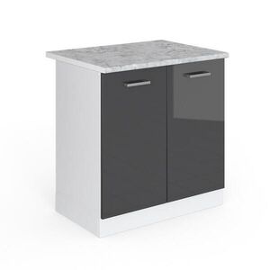 Vicco SKŘÍŇKA POD DŘEZ R-Line Antracitový vysoký lesk 80 cm s pracovní deskou obraz