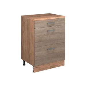 Vicco KUCHYŇSKÁ SKŘÍŇKA POD ŠIKMOU STŘECHU R-Line, Sonoma, 60 cm bez šikminy se 3 zásuvkami obraz