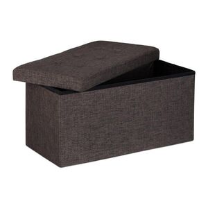 Relaxdays LAVICE Hnědá s úložným prostorem skládací len 76 cm obraz