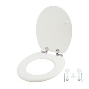 Relaxdays WC-SEDÁTKO Bílé MDF tiché sklápění oválné 37, 5 cm obraz