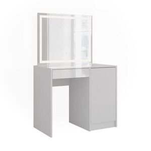 Vicco TOALETNÍ STOLEK Sherry Bílá/bílý vysoký lesk 89.8 cm s LED zrcadlem obraz