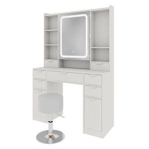 Vicco TOALETNÍ STOLEK Solea Bílá 105 cm se zrcadlem LED a stoličkou obraz