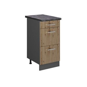 Vicco SPODNÍ SKŘÍŇKA KUCHYŇSKÉ LINKY R-Line Řemeslný dub 40 cm se zásuvkami, PD Antracit obraz