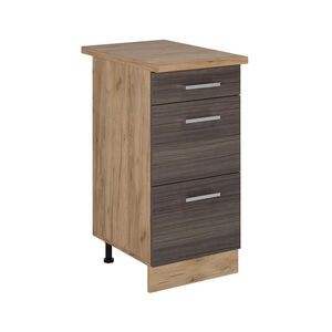 Vicco SPODNÍ SKŘÍŇKA KUCHYŇSKÉ LINKY R-Line Ušlechtilá šedá 40 cm se zásuvkami, PD Dub obraz