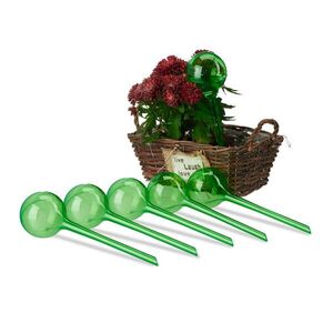 Relaxdays ZAVLAŽOVACÍ-KOULE Zelená 6dílná-sada 28 cm obraz