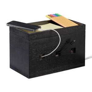 Relaxdays BOX Černá bambus na kabely obraz