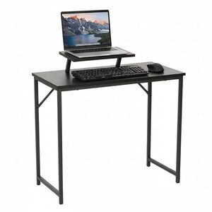 Relaxdays STŮL Černý s odnímatelným nástavcem na monitor 80x40 cm obraz