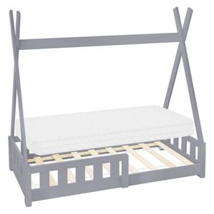 ML-DESIGN DĚTSKÁ POSTÝLKA Tipi s matrací 70x140 cm světle šedá obraz