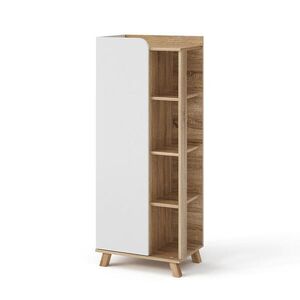 Vicco STŘEDNÍ SKŘÍŇKA Karen Sonoma/bílá 50 x 128 cm s dvířky a otevřenými přihrádkami obraz