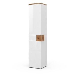 Vicco KOUPELNOVÁ SKŘÍŇKA Eden Bílá vysoký lesk 40 x 184.2 cm se 2 dvířky a zásuvkou obraz