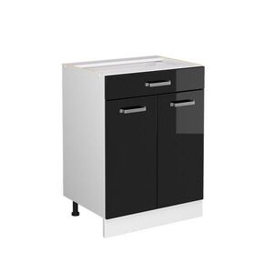 Vicco UNIVERZÁLNÍ ZÁKLADNÍ JEDNOTKA R-Line Černý vysoký lesk 60 cm se zásuvkami, bez pracovní desky obraz