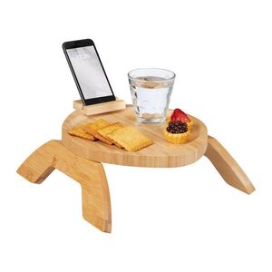 Relaxdays PODNOS přírodní bambus s držákem na telefon obraz
