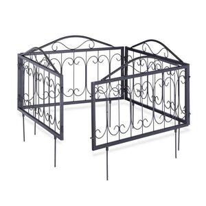 Relaxdays PLOT Černý 4-dílná sada 225 cm obraz